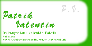 patrik valentin business card